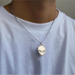 Unisex Model 925 Ayar Gümüş Alien Özel Tasarım Kolye