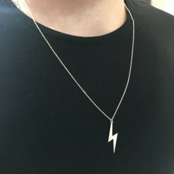 Unisex Şimşek Model 925 Ayar Gümüş Hediyelik Kolye
