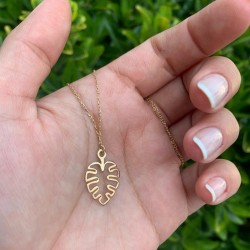 Yaprak Desen Gümüş Kadın Kolye