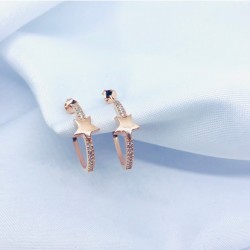 Yıldızlı Halka Gümüş Küpe