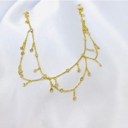 Zirkon Taşlı Gold Gümüş Halhal Zirkon Taşlı Gold Gümüş Halhal