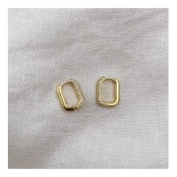 Zirkon Taşlı Gold Küpe