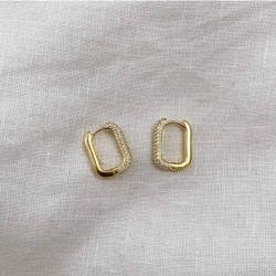 Zirkon Taşlı Gold Küpe