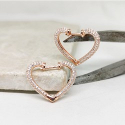 Zirkon Taşlı Kalp Küpe