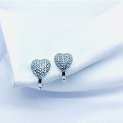 Zirkon Taşlı Kalp Küpe