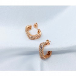 Zirkon Taşlı Kare Küpe