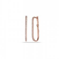 Zirkon Taşlı Rose Küpe