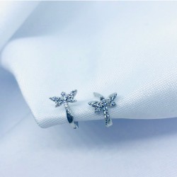 Zirkon Taşlı Yusufçuk Gümüş Küpe