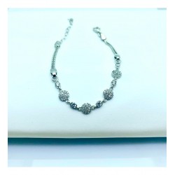 Zirkonyum Taşlı Özel Tasarım 925 Ayar Gümüş Kadın Bileklik