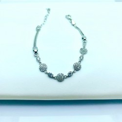 Zirkonyum Taşlı Özel Tasarım 925 Ayar Gümüş Kadın Bileklik