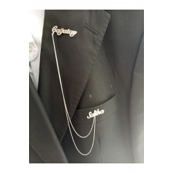 Kişiye Özel İsimli Gümüş Erkek Yaka İğnesi Özel Gün Hediyesi