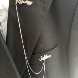 Kişiye Özel İsimli Gümüş Erkek Yaka İğnesi Özel Gün Hediyesi