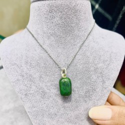 Doğal Yeşim Taşı 925 Ayar Gümüş Kadın Kolye 