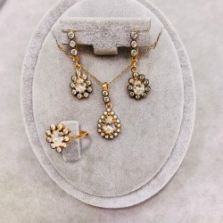 Damla Elmas Model 925 Ayar Gümüş Kadın Hediyelik Set