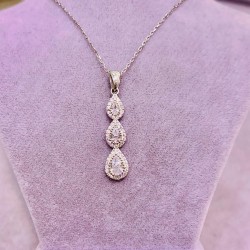 Tria Damla Taş 925 Ayar Gümüş Hediyelik Kadın Kolye 