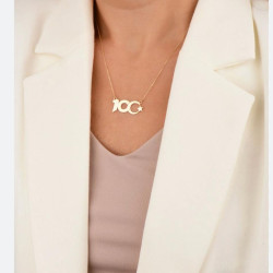 Ay Yıldız Detaylı 100.Yıl Tasarım 925 Ayar Gümüş Özel Gün Hediyesi Kolye