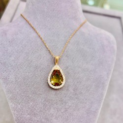 Zultanit Taşlı Damla Model 925 Ayar Gümüş Kadın Kolye Özel Gün Hediyesi