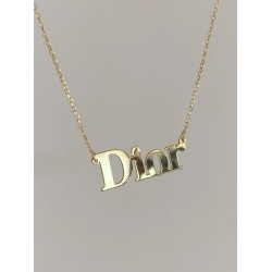 Dior Yazılı 925 Ayar Gümüş Tasarım Kadın Kolye 