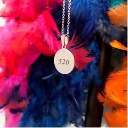 520 Sayı Sekanslı Unisex Gümüş Hediyelik Kolye