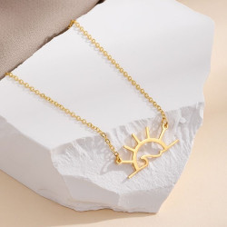 Güneş Dalga Model Unisex 925 Ayar Gümüş Kolye 