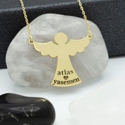 Melek Model Kişiye Özel İsimli 925 Ayar Gümüş Kadın Kolye  Melek Model Kişiye Özel İsimli 925 Ayar Gümüş Kadın Kolye