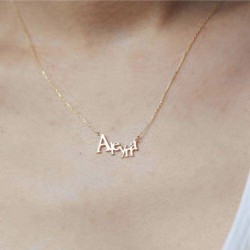 925 Ayar Gümüş Tasarım İsim Model Hediyelik Kadın Kolye