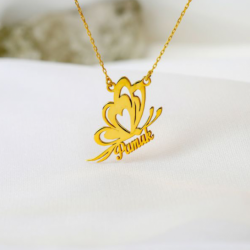 Kelebek Model 925 Ayar Gümüş Kolye Özel Gün Hediyesi