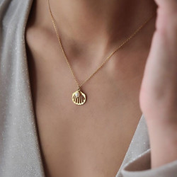 İnci Detaylı İstiridye Model Gümüş Kadın Kolye Özel Gün Hediyesi