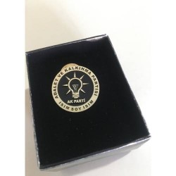 Kişiye Özel Ak Parti 925 Ayar Gümüş Hediyelik Yaka Rozeti 