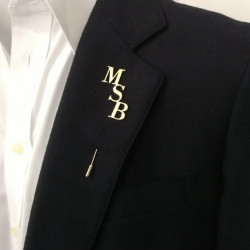 Harf Model 925 Ayar Gümüş Erkek Yaka Rozeti Özel Gün Hediyesi