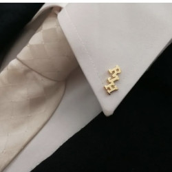 Harf Detaylı Erkek Hediyelik Gümüş Yaka Rozeti