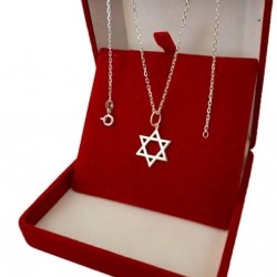 Davut un Yıldızı Gümüş Tasarım Unisex Kolye 