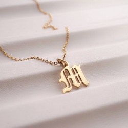 Kişiye Özel Gotik Harf 925 Ayar Gümüş Unisex Kolye