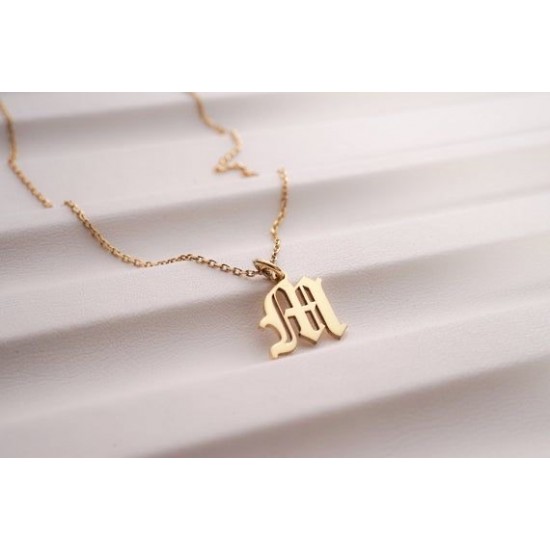 Kişiye Özel Gotik Harf 925 Ayar Gümüş Unisex Kolye