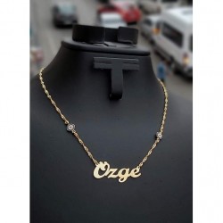 Nazar Detaylı Gümüş Kişiye Özel İsimli Kadın Hediyelik Kolye 