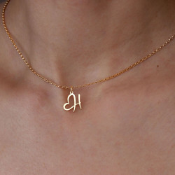 Kişiye Özel Harfli Kalp Detaylı 925 Ayar Gümüş Hediyelik Kadın Kolye