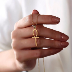 Mısır Ankh Gümüş Kadın Hediyelik Kolye 