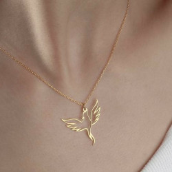 Anka Kuşu 925 Ayar Gümüş Kadın Kolye Özel Gün Hediyesi