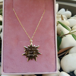 Kişiye Özel Tasarlanabilen Güneş Model Plaka Gümüş Kolye 