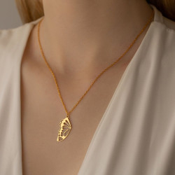 925 Ayar Gümüş Kelebek Model Hediyelik Kadın Gold Kolye