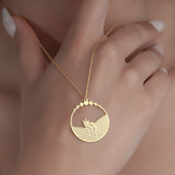 925 Ayar Ayın Evreleri Model Özel Tasarım Hediyelik Gümüş Kolye 