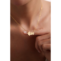 Puzzle Model Kişiye Özel İkili Harf Model Gümüş Kolye 