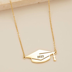 Mezuniyet Kep Tarihli 925 Ayar Kişiye Özel Gümüş Kolye 