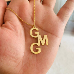 925 Ayar Gümüş Kişiye Özel Harf Tasarım Kolye 