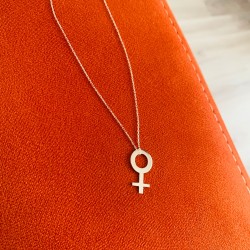 Venüs Kadın Sembolü 925 Ayar Gümüş Kolye