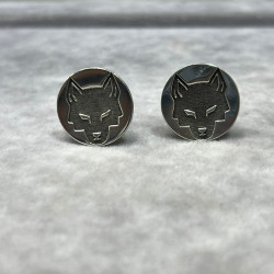 Kişiye Özel Tasarım 925 Ayar Kurt Model Erkek Hediyelik Kol Düğmesi