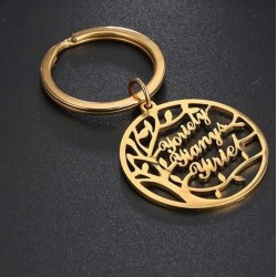 Aile Ağacı 925 Ayar Gümüş İsimli Unisex Anahtarlık